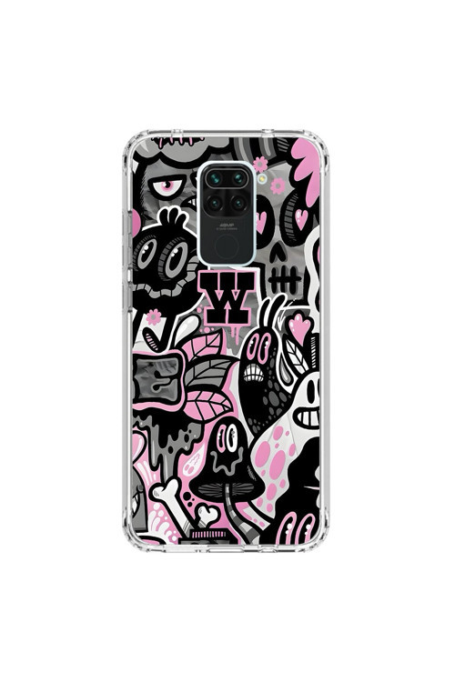 Xiaomi Redmi Note 9 Uyumlu Şeffaf Kılıf Graffiti 10 Tasarımlı