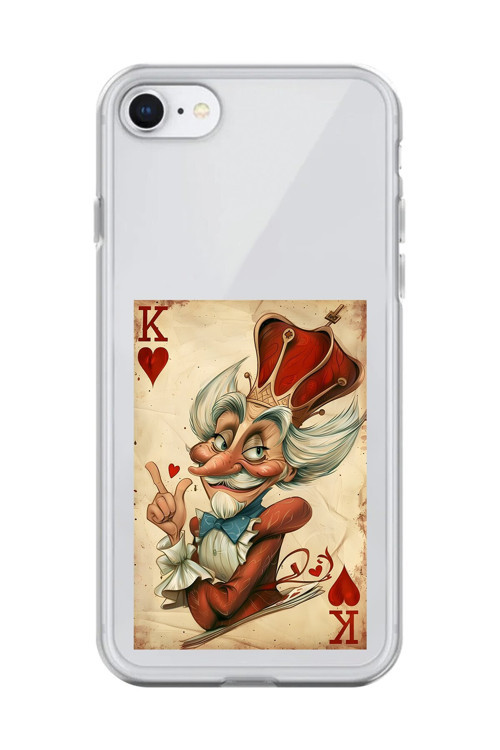 İphone 6S Plus Uyumlu Şeffaf Kılıf Kartlar King 4 Tasarımlı