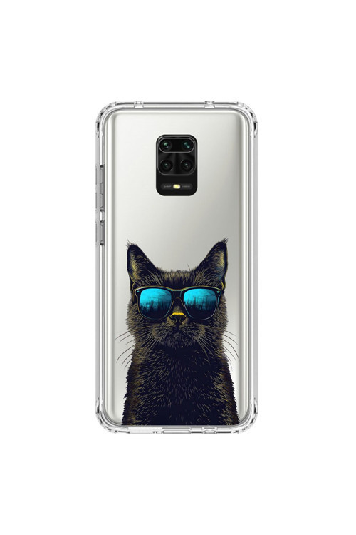 Xiaomi Redmi Note 9 Pro Uyumlu Şeffaf Kılıf Cool Kedi Tasarımlı