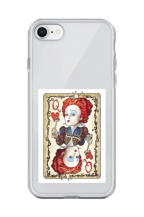 İphone 6S Plus Uyumlu Şeffaf Kılıf Kartlar Queen 3 Tasarımlı