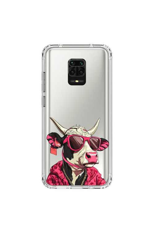 Xiaomi Redmi Note 9 Pro Uyumlu Şeffaf Kılıf Cool İnek Tasarımlı
