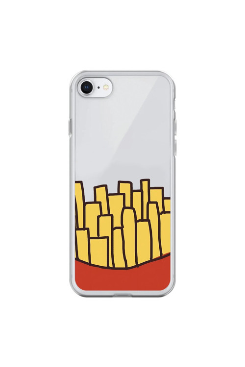İphone 8 Uyumlu Şeffaf Kılıf Fast Food 5 Tasarımlı