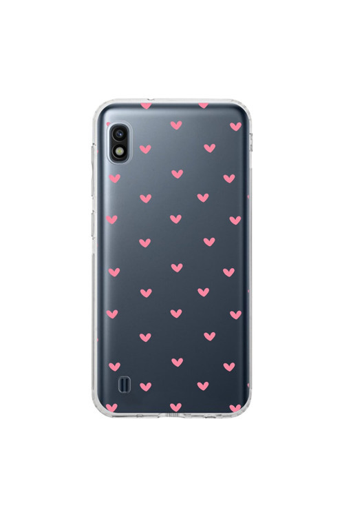 Samsung Galaxy A10 Uyumlu Şeffaf Kılıf Şeffaf Kalp 1 Tasarımlı
