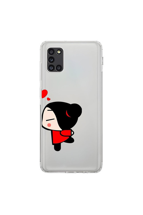 Samsung Galaxy A31 Uyumlu Şeffaf Kılıf Couple Garry 2 Tasarımlı