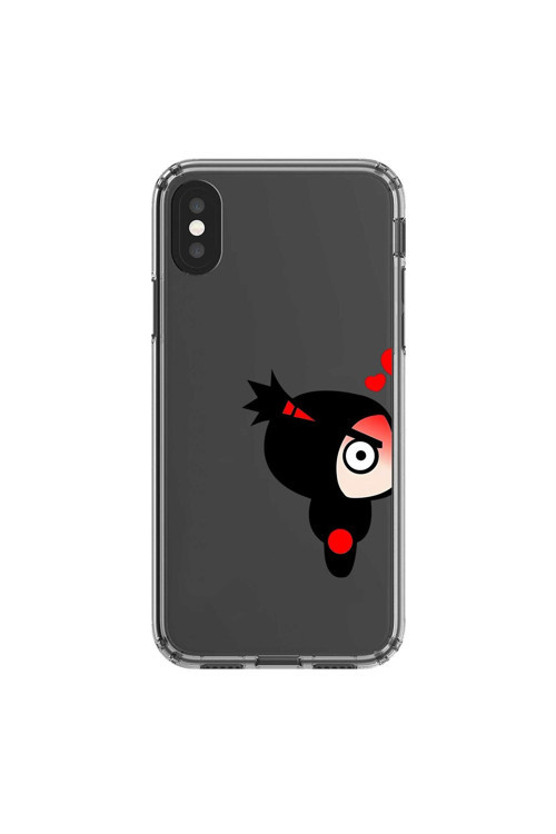 İphone Xs Max Uyumlu Şeffaf Kılıf Couple Pucca 1 Tasarımlı