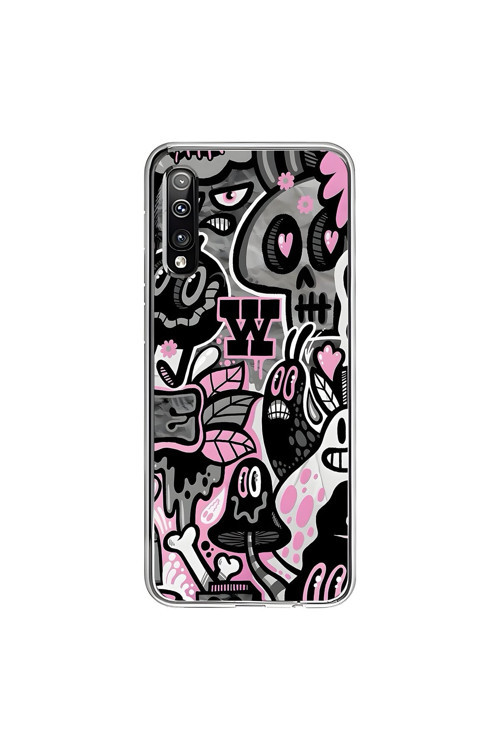 Samsung Galaxy A50 Uyumlu Şeffaf Kılıf Graffiti 10 Tasarımlı