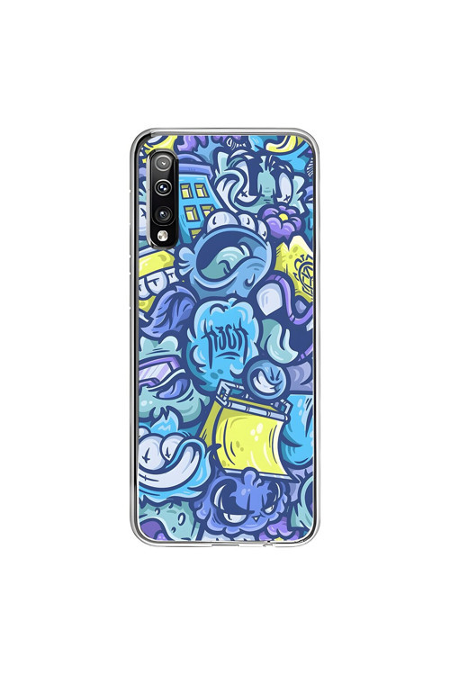 Samsung Galaxy A50 Uyumlu Şeffaf Kılıf Graffiti 9 Tasarımlı
