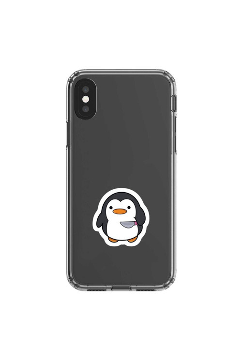 İphone Xs Max Uyumlu Şeffaf Kılıf Couple Penguen 2 Tasarımlı