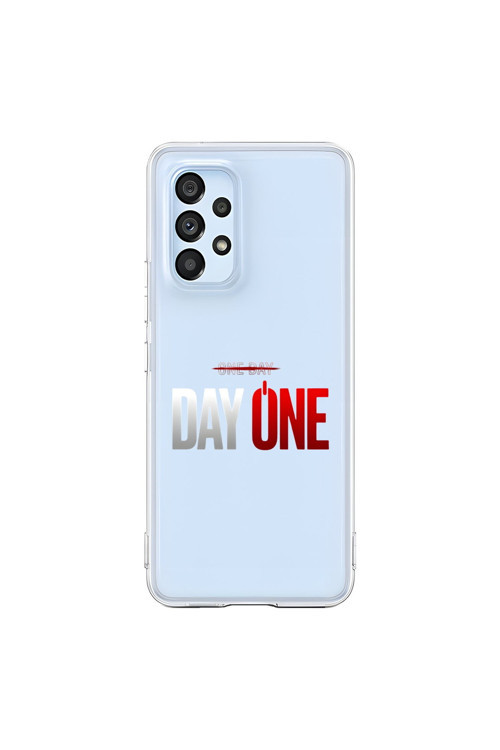 Samsung Galaxy A53 Uyumlu Şeffaf Kılıf One Day/Day One Tasarımlı