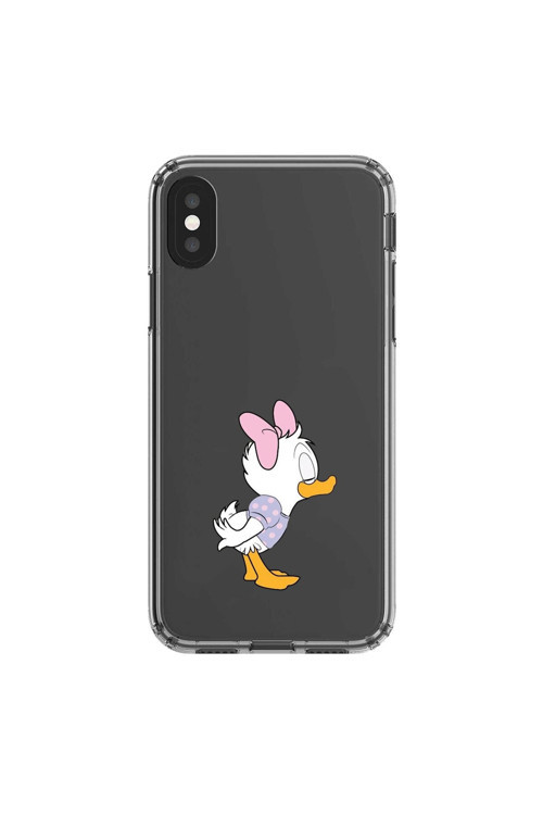 İphone X Uyumlu Şeffaf Kılıf Couple Ördek 1 Tasarımlı