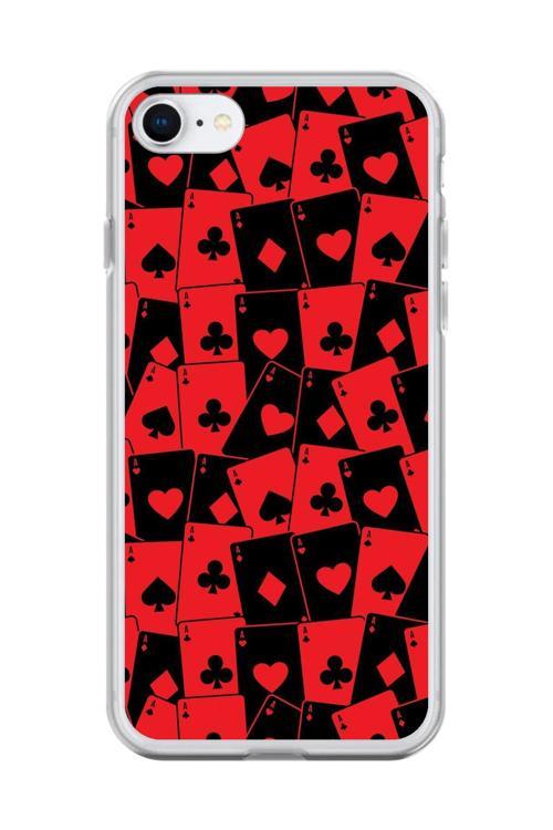 İphone 6 Uyumlu Şeffaf Kılıf İskambil Tasarımlı 2