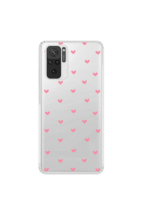 Xiaomi Redmi Note 10 Uyumlu Şeffaf Kılıf Şeffaf Kalp 1 Tasarımlı