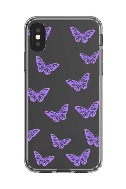 İphone X Uyumlu Şeffaf Kılıf Şeffaf Şeffaf Kelebek 4 Tasarımlı