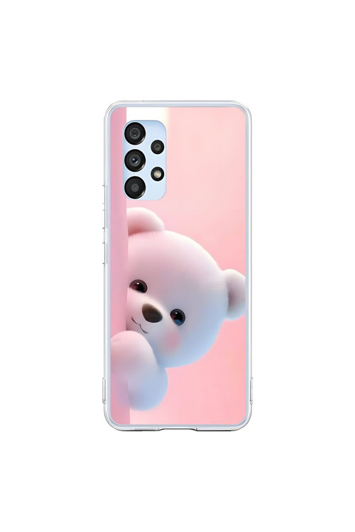 Samsung Galaxy A53 Uyumlu Şeffaf Kılıf 1 Peluş Ayıcık Tasarımlı