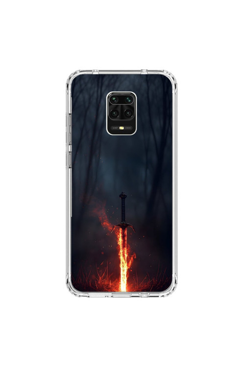 Xiaomi Redmi Note 9 Pro Uyumlu Şeffaf Kılıf Kılıç Tasarımlı