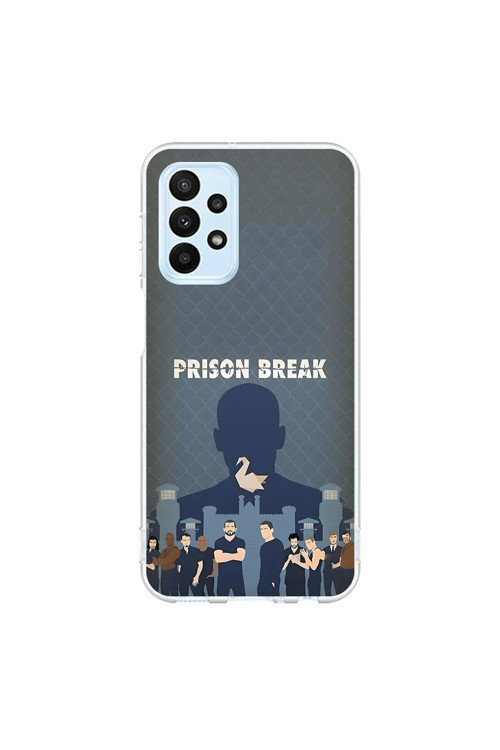 Samsung Galaxy A23 Uyumlu Şeffaf Kılıf Prison Break Tasarımlı