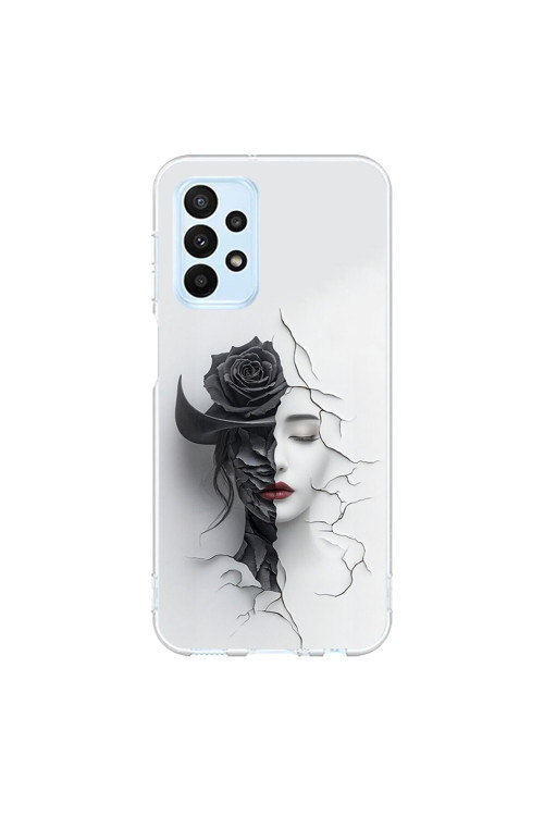 Samsung Galaxy A23 Uyumlu Şeffaf Kılıf Estetik Yüz 4 Tasarımlı