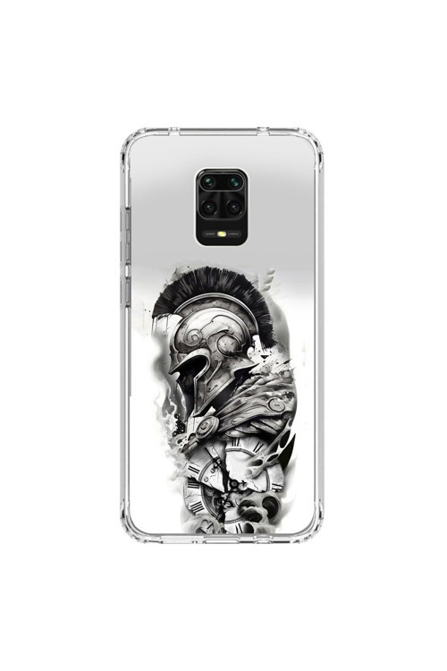 Xiaomi Redmi Note 9 Pro Uyumlu Şeffaf Kılıf Spartan 3 Tasarımlı