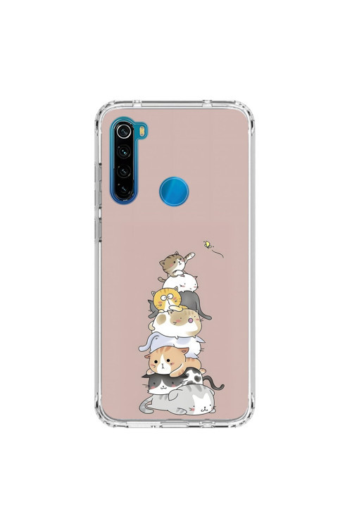 Xiaomi Redmi Note 8 Uyumlu Şeffaf Kılıf Kedişler 1 Tasarımlı