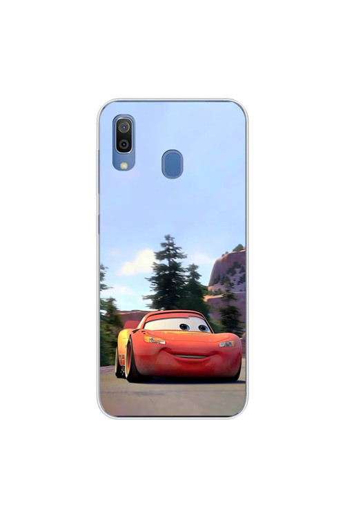 Samsung Galaxy A20 Uyumlu Şeffaf Kılıf Couple Mcqueen 1 Tasarımlı