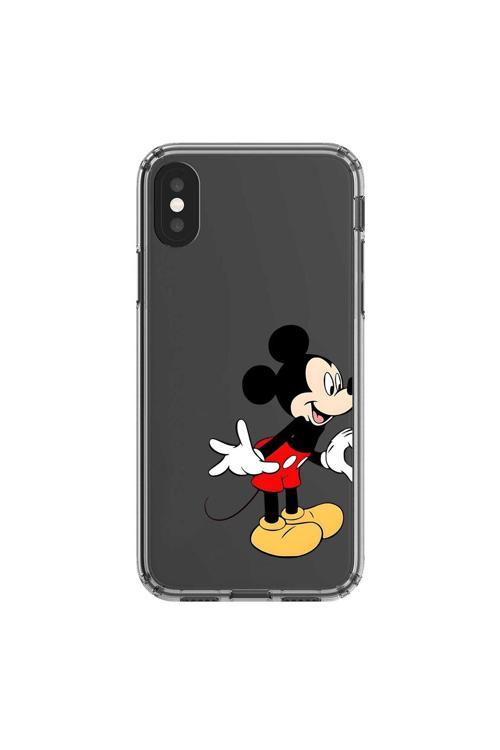 İphone X Uyumlu Şeffaf Kılıf Couple Mickey 1 Tasarımlı