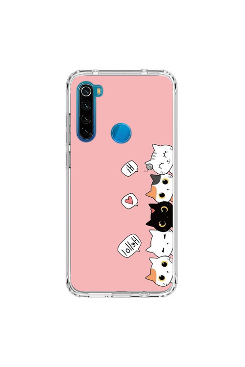 Xiaomi Redmi Note 8 Uyumlu Şeffaf Kılıf Kedişler 2 Tasarımlı