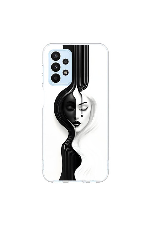 Samsung Galaxy A23 Uyumlu Şeffaf Kılıf Estetik Yüz 3 Tasarımlı