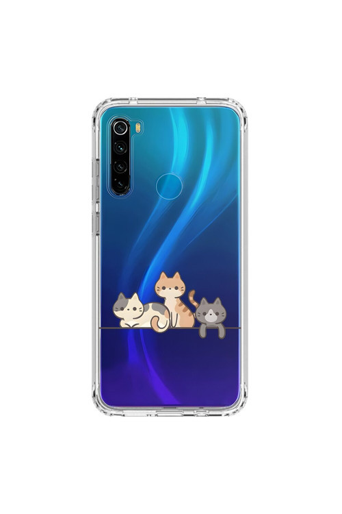 Xiaomi Redmi Note 8 Uyumlu Şeffaf Kılıf Kedişler 4 Tasarımlı