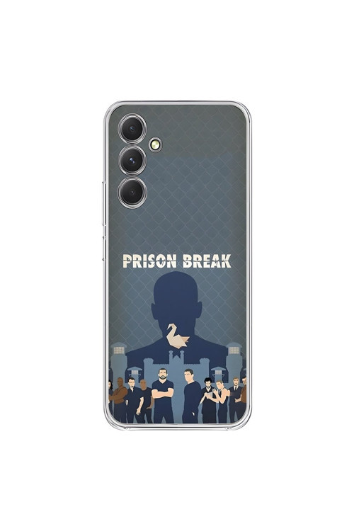 Samsung Galaxy A54 Uyumlu Şeffaf Kılıf Prison Break Tasarımlı