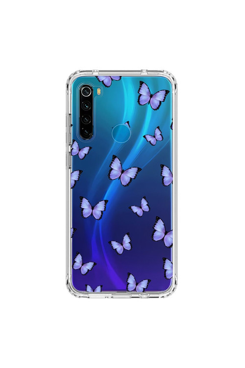 Xiaomi Redmi Note 8 Uyumlu Şeffaf Kılıf Kelebek 3 Tasarımlı