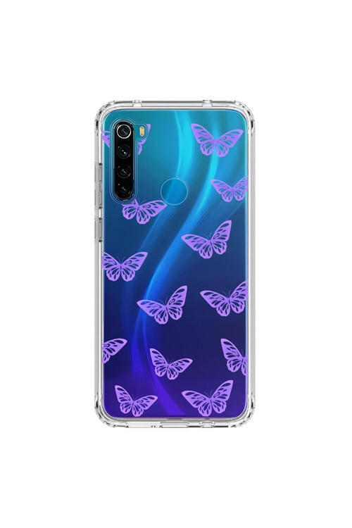 Xiaomi Redmi Note 8 Uyumlu Şeffaf Kılıf Kelebek 4 Tasarımlı