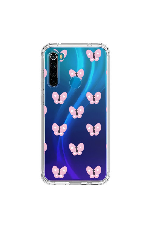 Xiaomi Redmi Note 8 Uyumlu Şeffaf Kılıf Kelebek 1 Tasarımlı