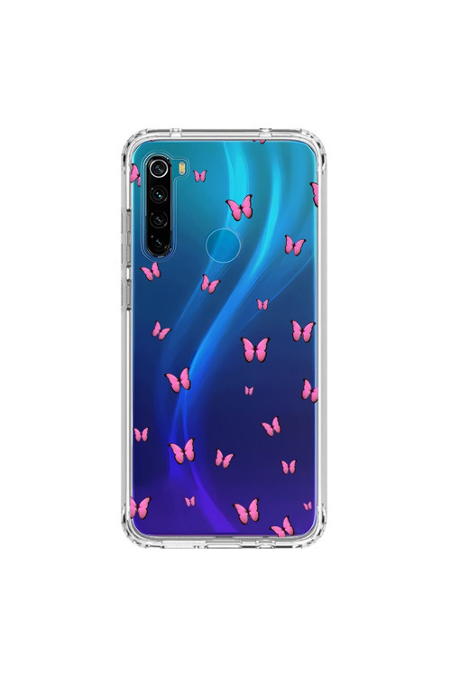 Xiaomi Redmi Note 8 Uyumlu Şeffaf Kılıf Kelebek 2 Tasarımlı