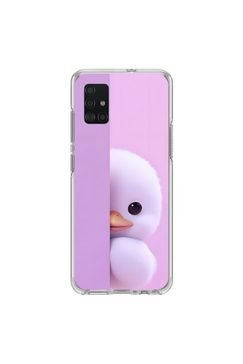 Samsung Galaxy A71 Uyumlu Şeffaf Kılıf 3 Peluş Ördek Tasarımlı