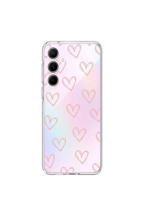Samsung Galaxy A55 Uyumlu Şeffaf Kılıf Şeffaf Kalp 2 Tasarımlı