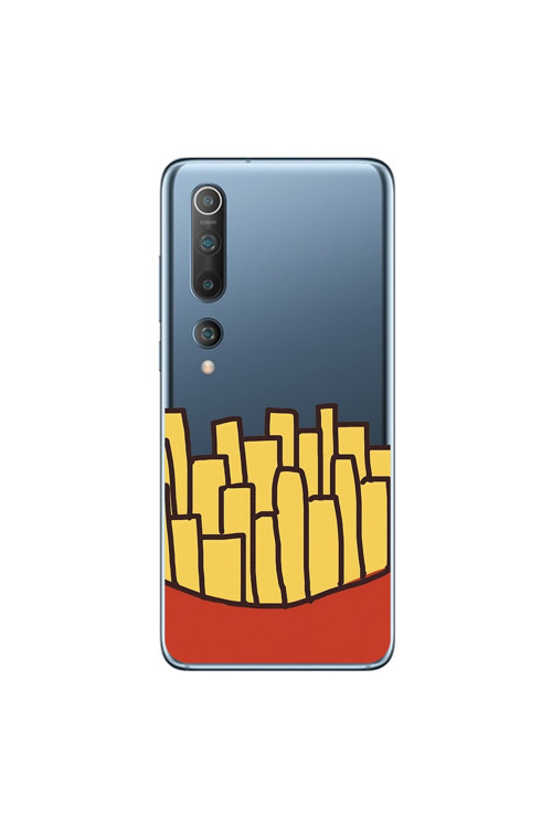 Xiaomi Mi 10 Uyumlu Şeffaf Kılıf Fast Food 5 Tasarımlı