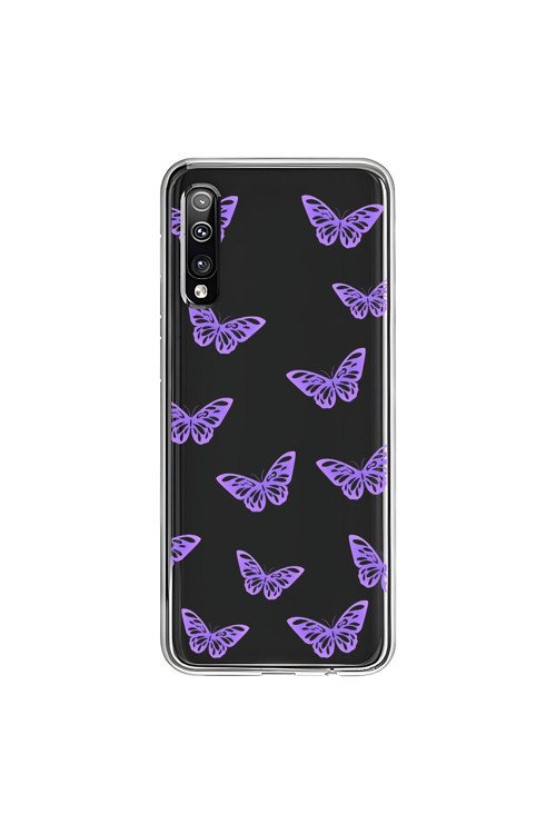Samsung Galaxy A50 Uyumlu Şeffaf Kılıf Kelebek 4 Tasarımlı