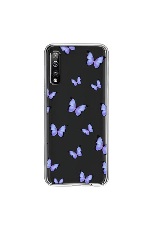 Samsung Galaxy A50 Uyumlu Şeffaf Kılıf Kelebek 3 Tasarımlı