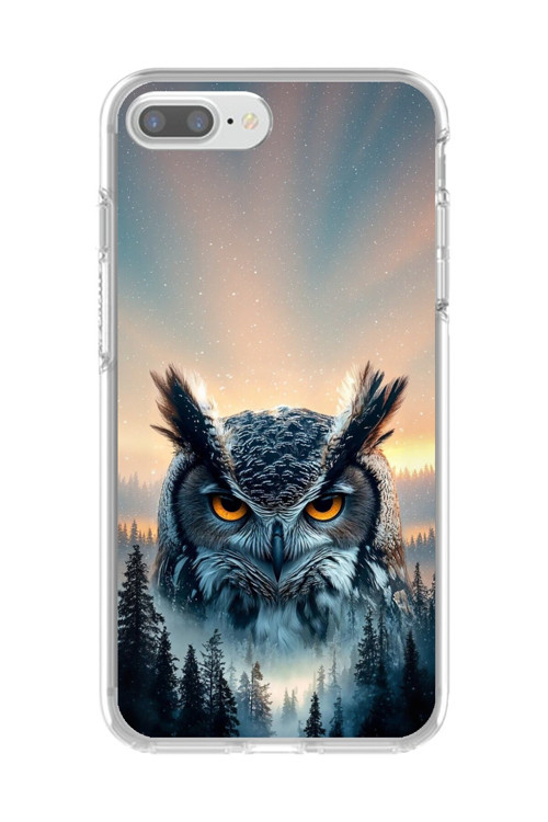 İphone 7 Plus Uyumlu Şeffaf Kılıf Baykuş Tasarımlı