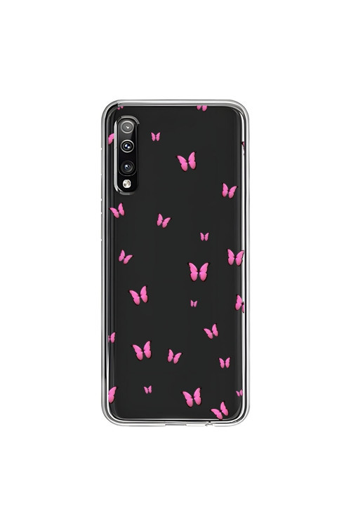 Samsung Galaxy A50 Uyumlu Şeffaf Kılıf Kelebek 2 Tasarımlı