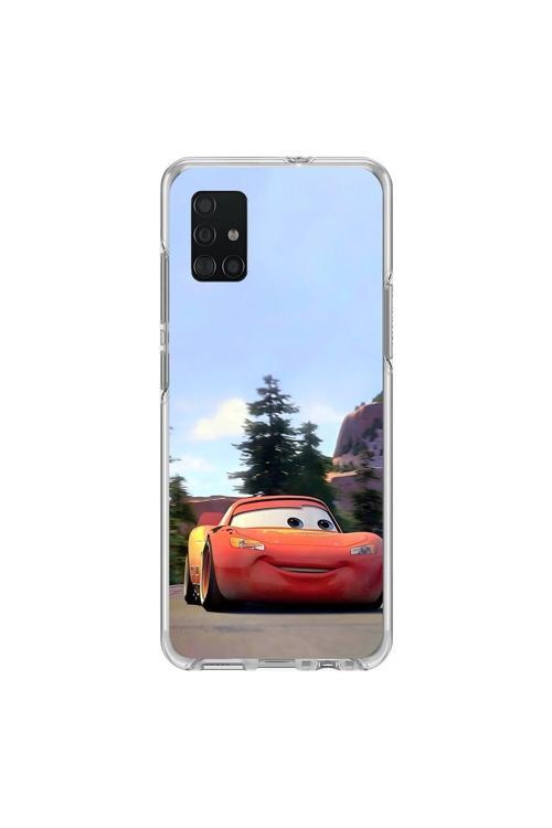 Samsung Galaxy A71 Uyumlu Şeffaf Kılıf Couple Mcqueen 1 Tasarımlı