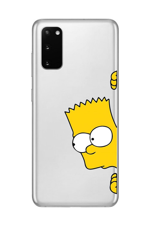 Galaxy S20+ Uyumlu Şeffaf Kılıf Cartoon Bart Simpson 16 Tasarımlı