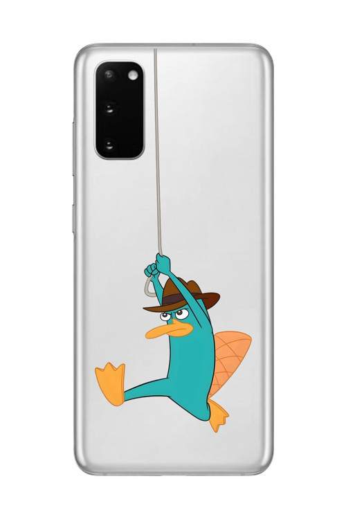 Galaxy S20+ Uyumlu Şeffaf Kılıf Cartoon Ornitorenk Perry 11 Tasarımlı