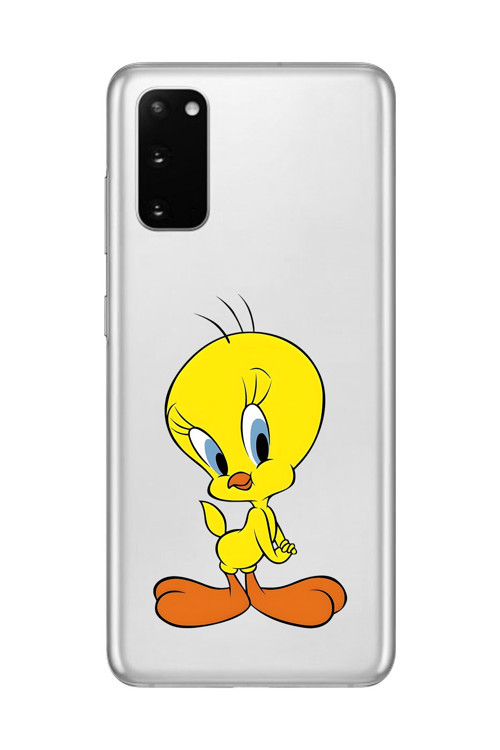 Galaxy S20+ Uyumlu Şeffaf Kılıf Cartoon Tweety 17 Tasarımlı
