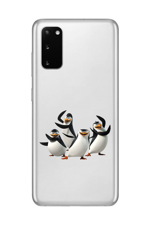 Samsung Galaxy S20+ Uyumlu Şeffaf Kılıf Cartoon Madagaskar P. 8 Tasarımlı
