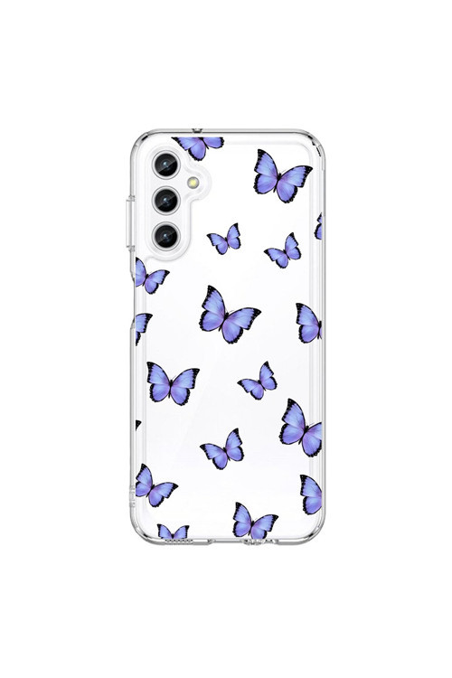 Samsung Galaxy A25 Uyumlu Şeffaf Kılıf Kelebek 3 Tasarımlı