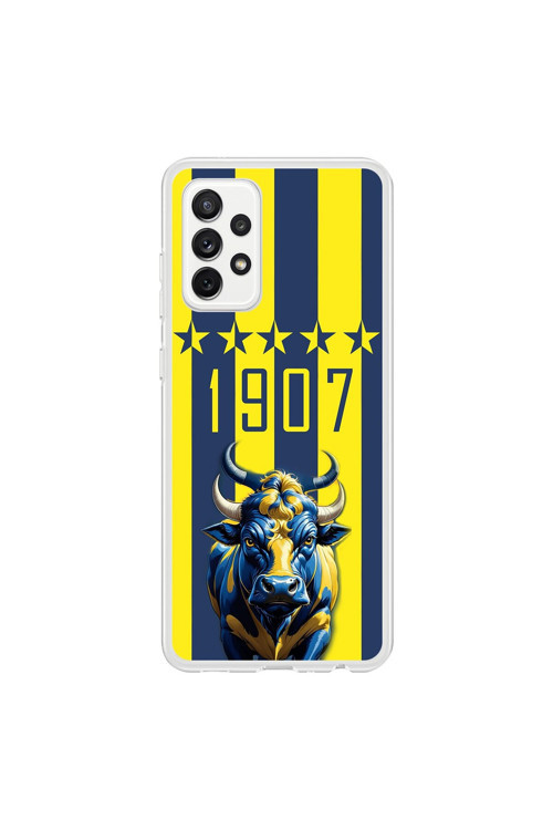 Samsung Galaxy A72 Uyumlu Şeffaf Kılıf 1907 Boğa Tasarımlı