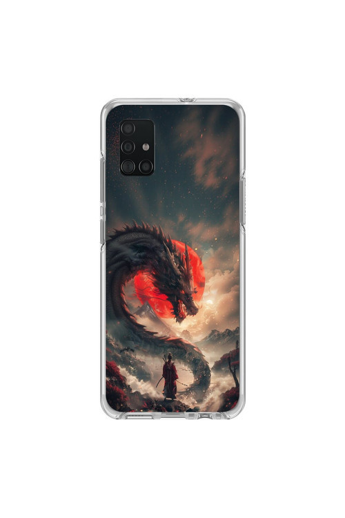Samsung Galaxy A71 Uyumlu Şeffaf Kılıf Samurai 3 Tasarımlı