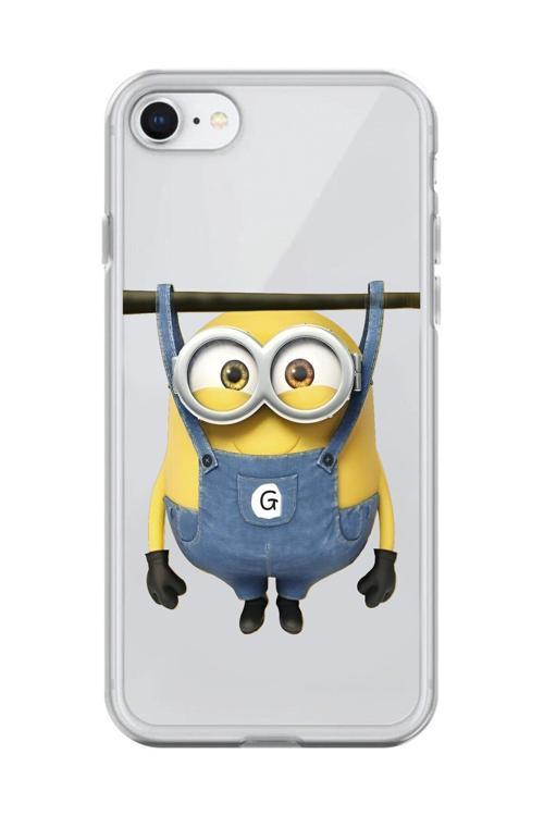 İphone 8 Uyumlu Şeffaf Kılıf Minions Tasarımlı