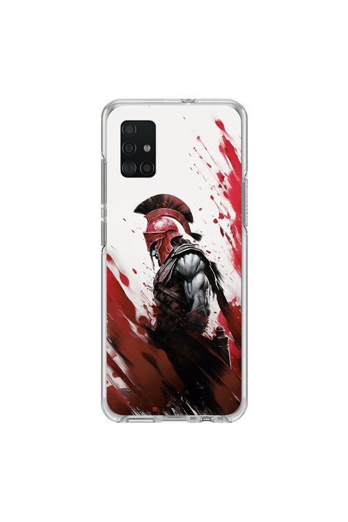 Samsung Galaxy A71 Uyumlu Şeffaf Kılıf Spartan 1 Tasarımlı